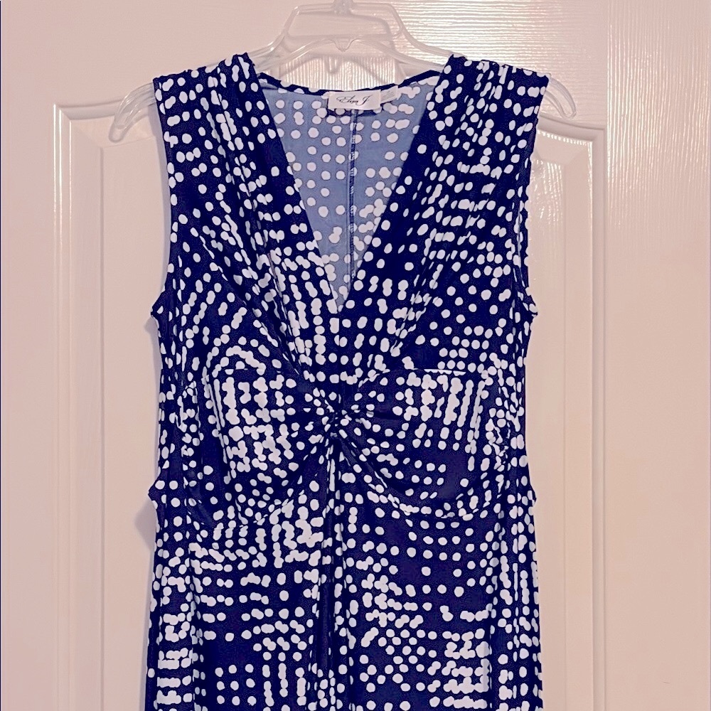 Eliza J Navy and White Maxi Dress